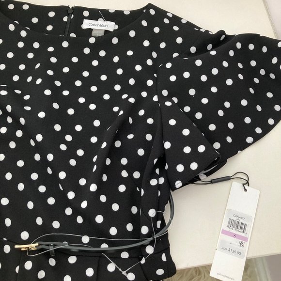 Calvin Klein Flutter Sleeved Belted Jumpsuit - Picture 6 of 8